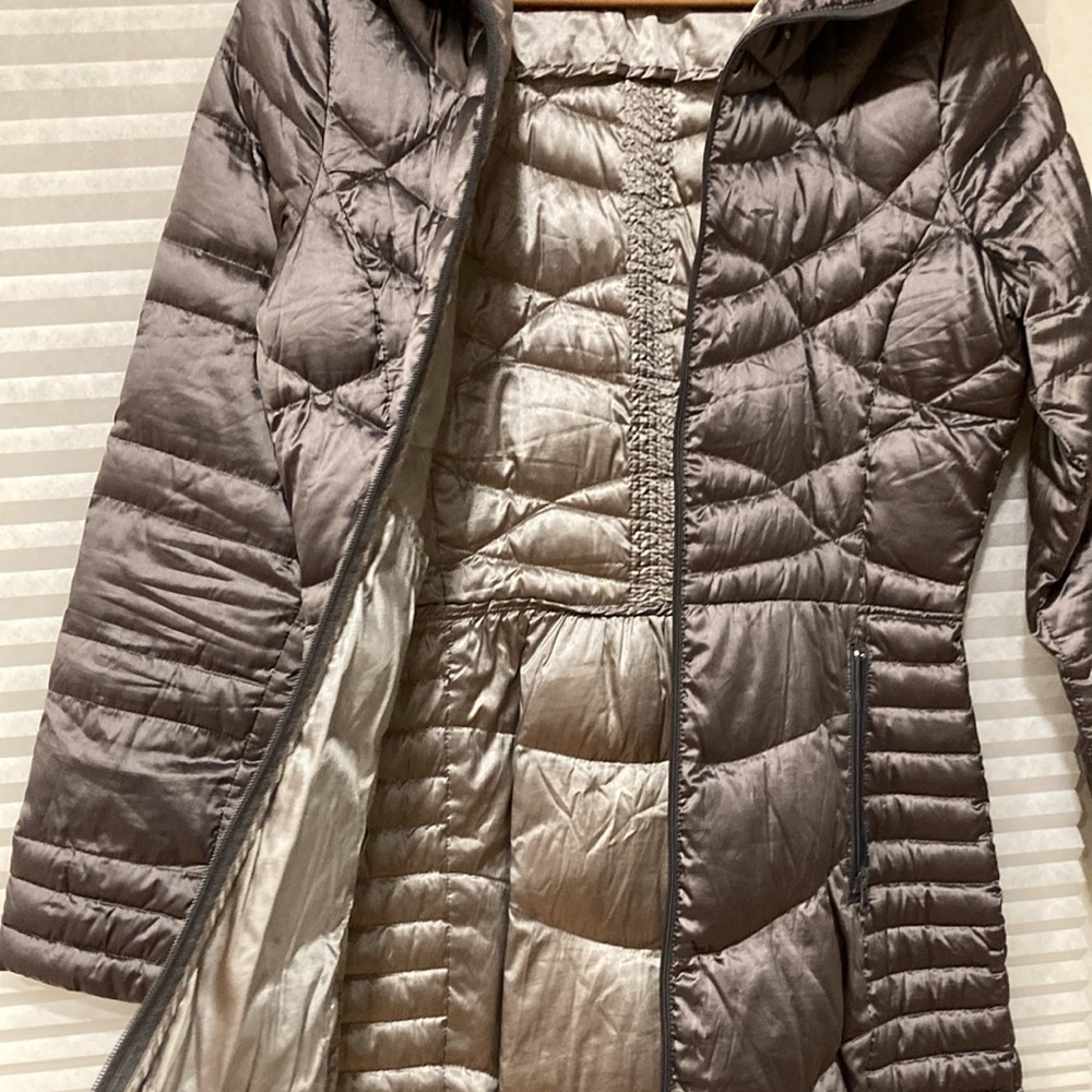 Metallic Silver Thin Puffer Jacket - image 5